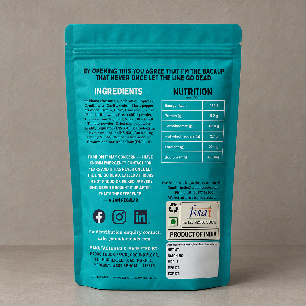 emergency contact 20g pouch