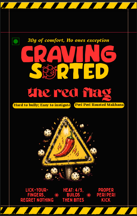 The Red Flag Peri Peri Roasted Makhana - Front Packaging