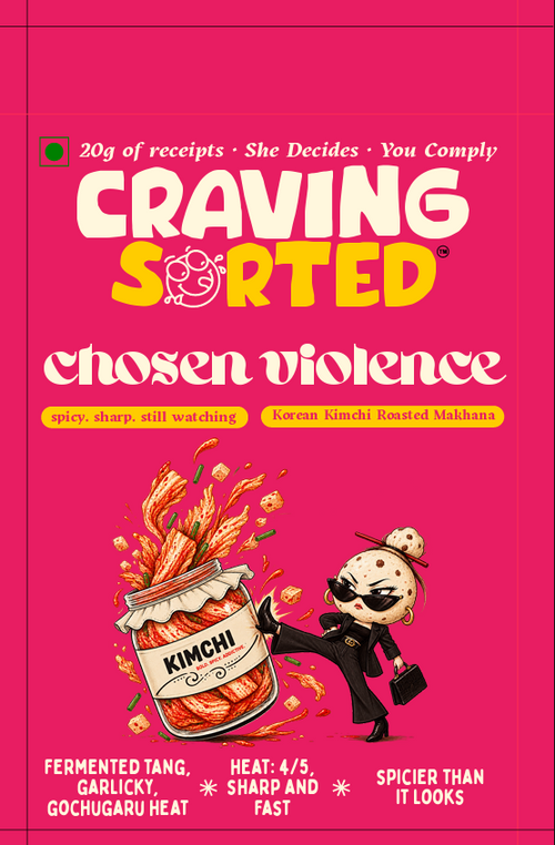 Chosen Violence Korean Kimchi Roasted Makhana - Front Packaging